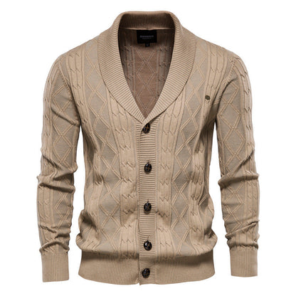 Jamison - Chaqueta moderna de tejido con cuello chal para hombre
