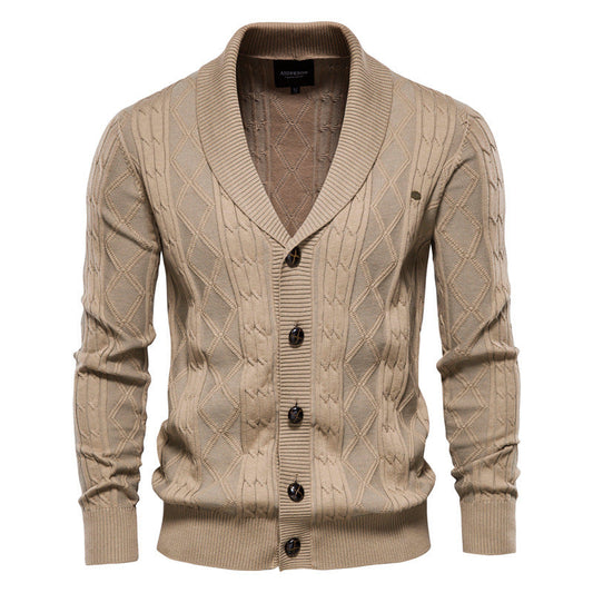 Jamison - Chaqueta moderna de tejido con cuello chal para hombre