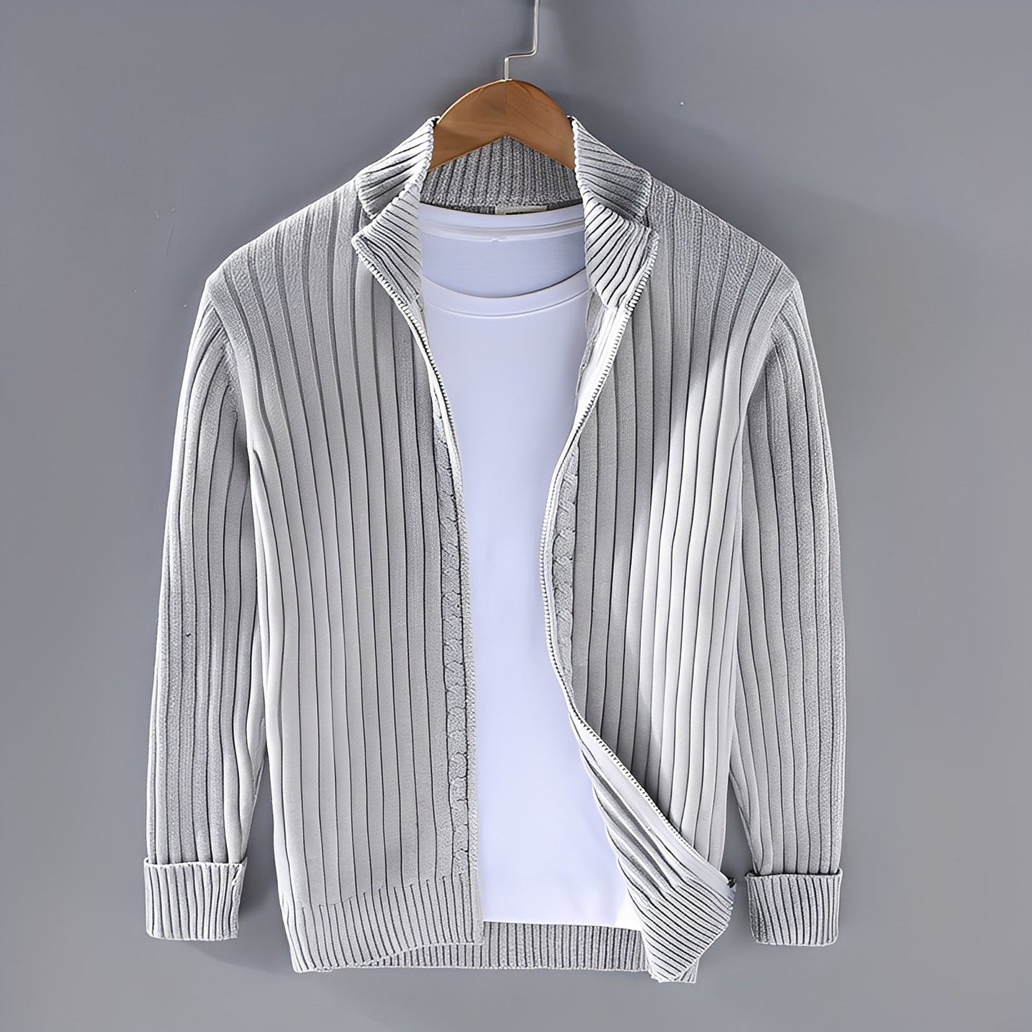 Jacquy - Cardigan de punto moderno para hombre