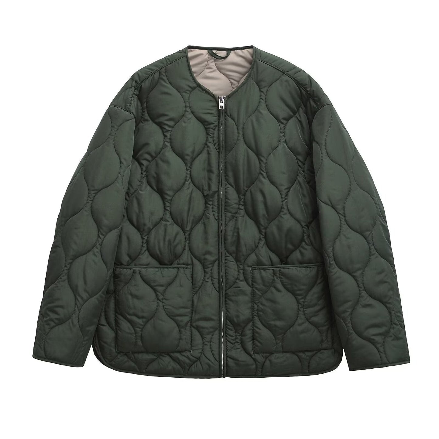 Thelma - Chaqueta de estilo relajado con acolchado de rombos para mujer