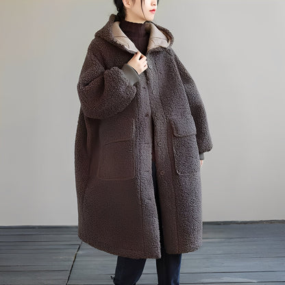 Nydia - Chaqueta de lana cálida con capucha para mujeres