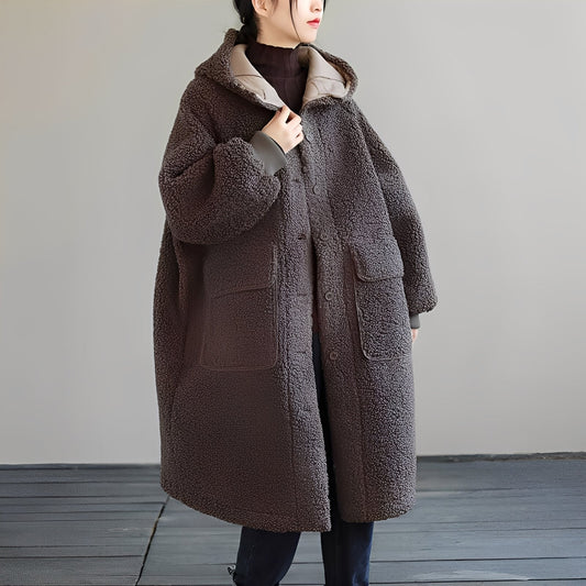 Nydia - Chaqueta de lana cálida con capucha para mujeres
