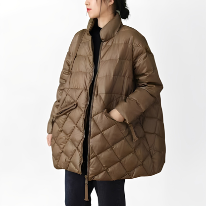 Emily - Chaqueta cálida de plumas con bolsillos con cremallera para mujeres