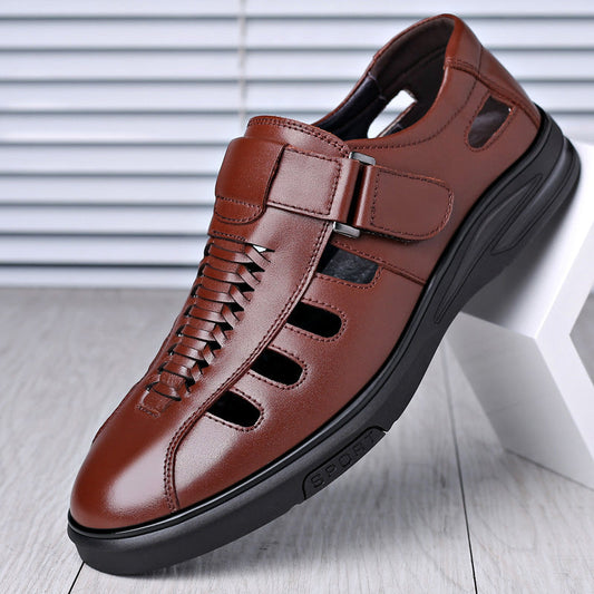 Nelson - Sandalias de cuero perforado para hombres elegantes