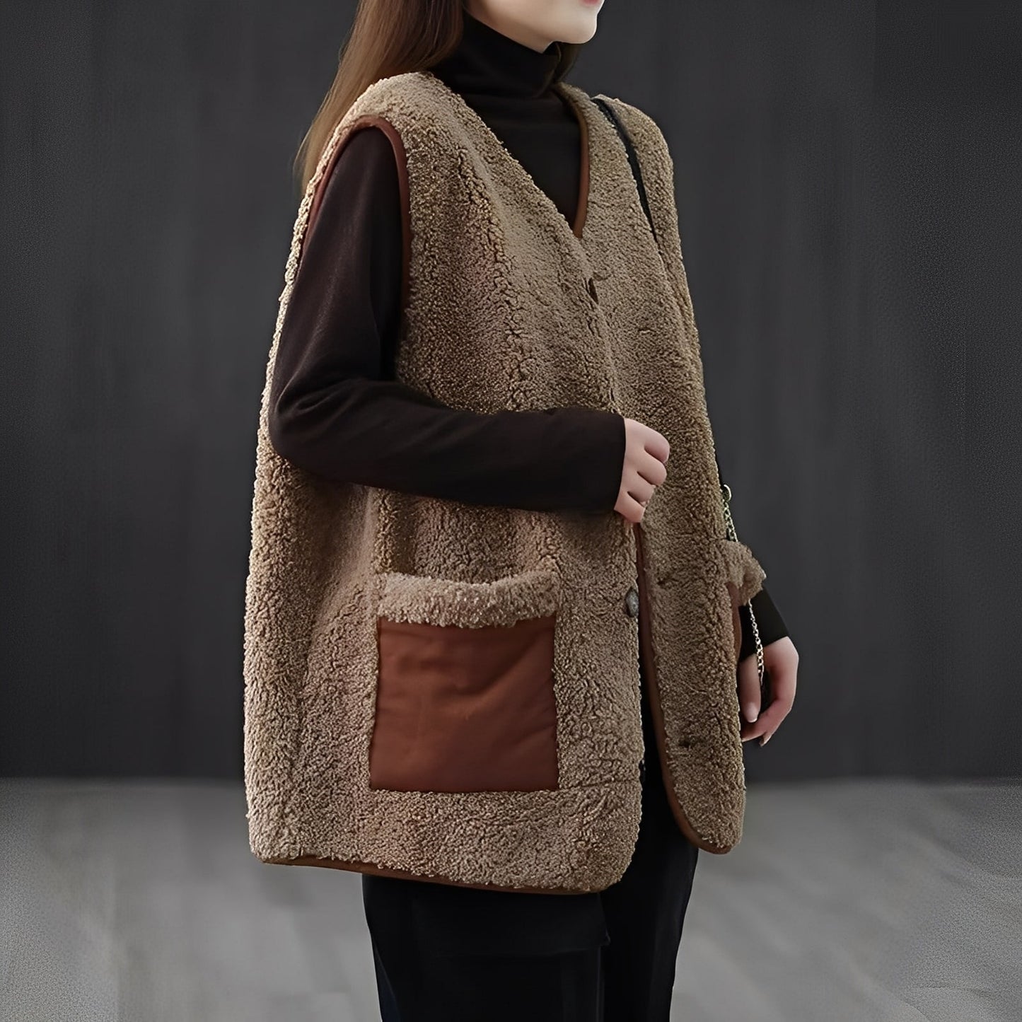 Emerie - Chaleco abrigado y casual con bolsillos para mujeres