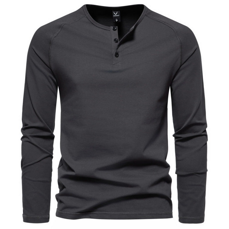Malcom - Camisa sencilla y casual de manga larga para hombres