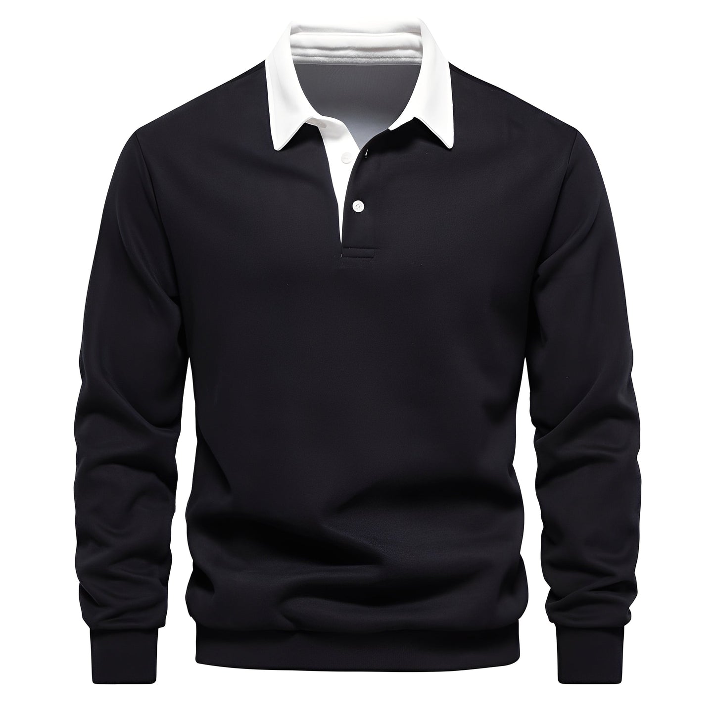 Shelton - Polo para Hombre de Manga Larga Casual