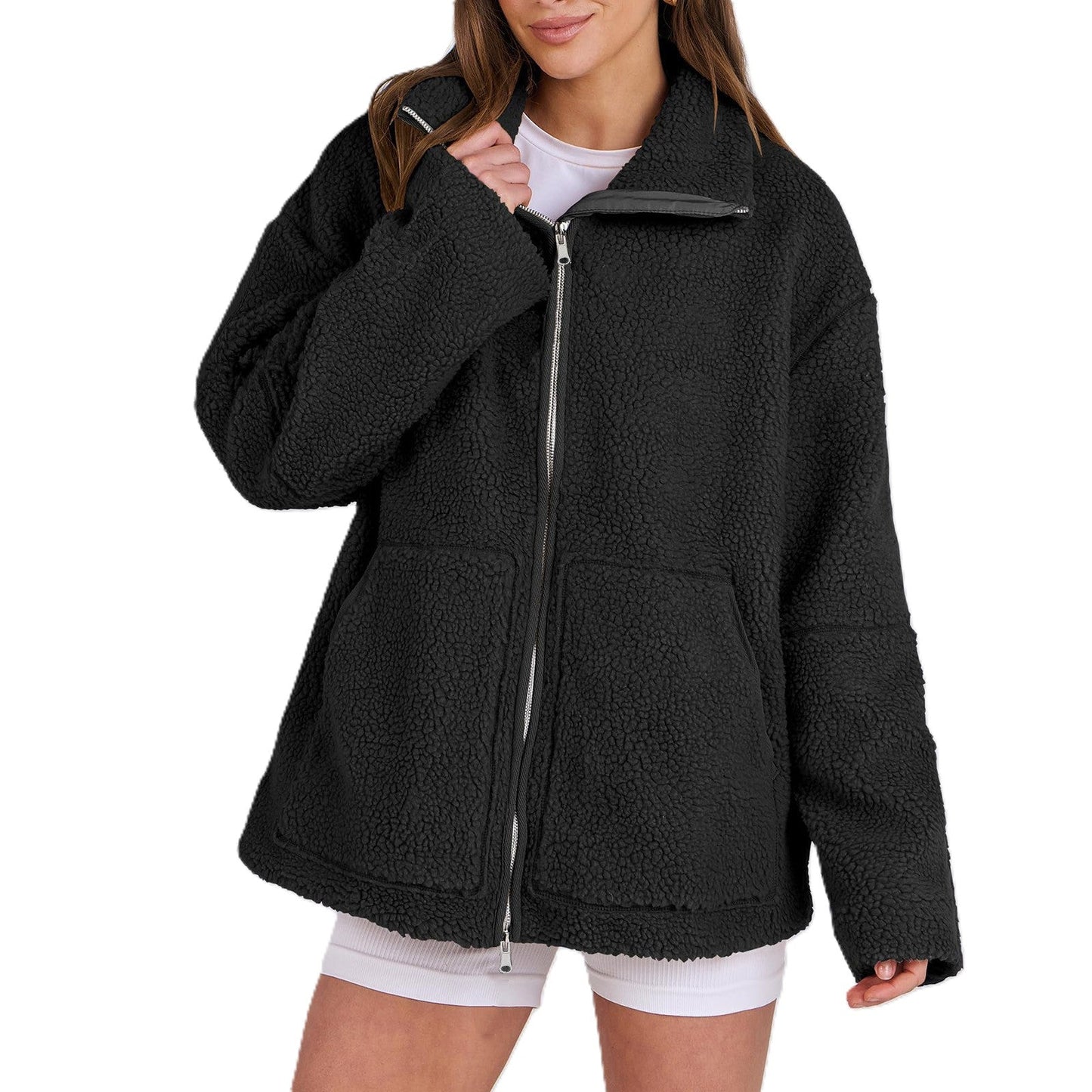 Evangelina - Chaqueta de lana teddy cómoda para mujeres