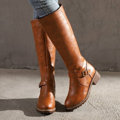 Marly - Botines Casuales con Hebilla de Adorno para Mujeres