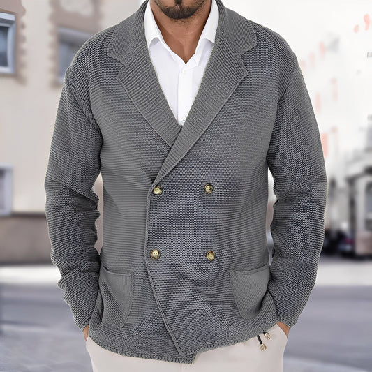 Alfred - Chaqueta de Punto Casual para Hombres con Doble Botonadura