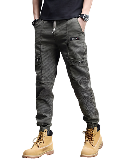 Alvin - Pantalones deportivos de estilo elegante con cordón para hombre