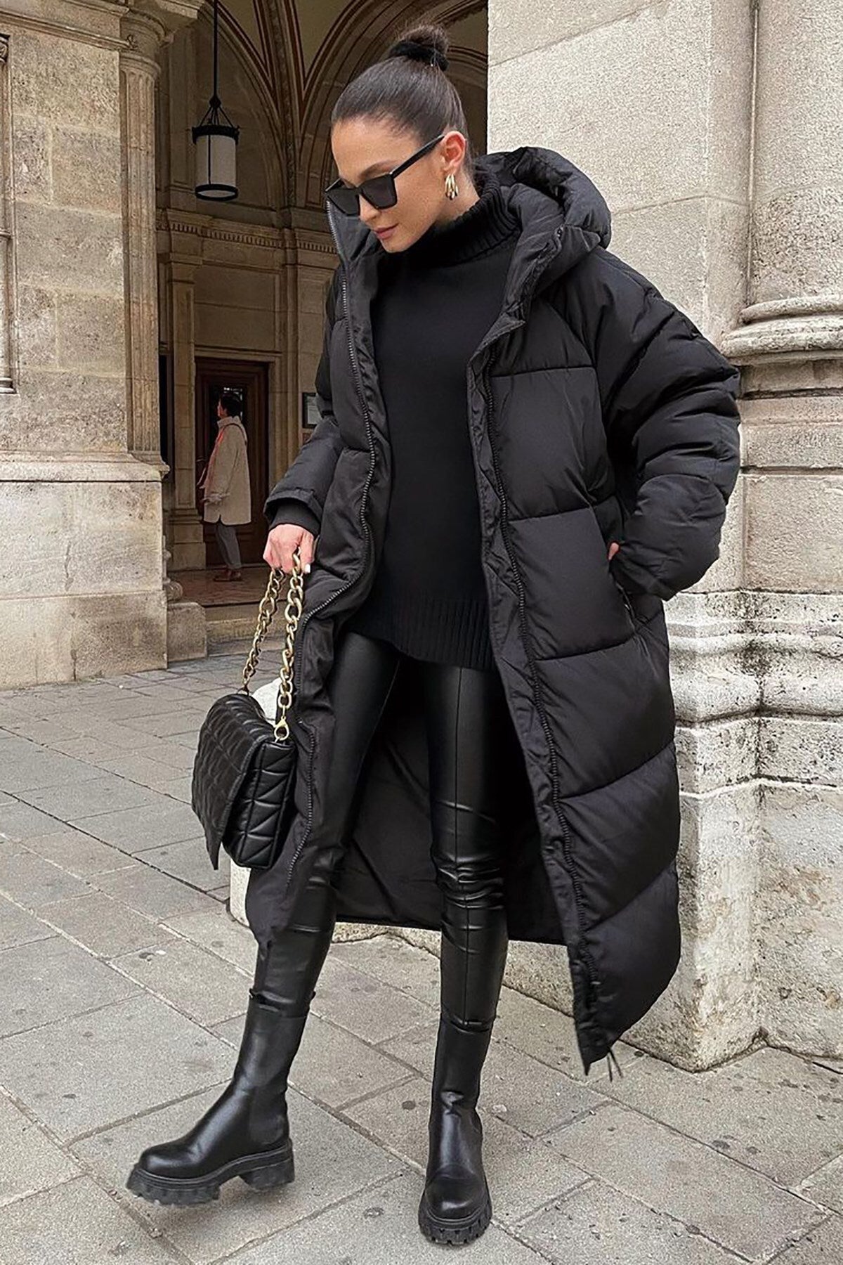 Khloe - Abrigo largo y acolchado para mujeres, caliente en invierno