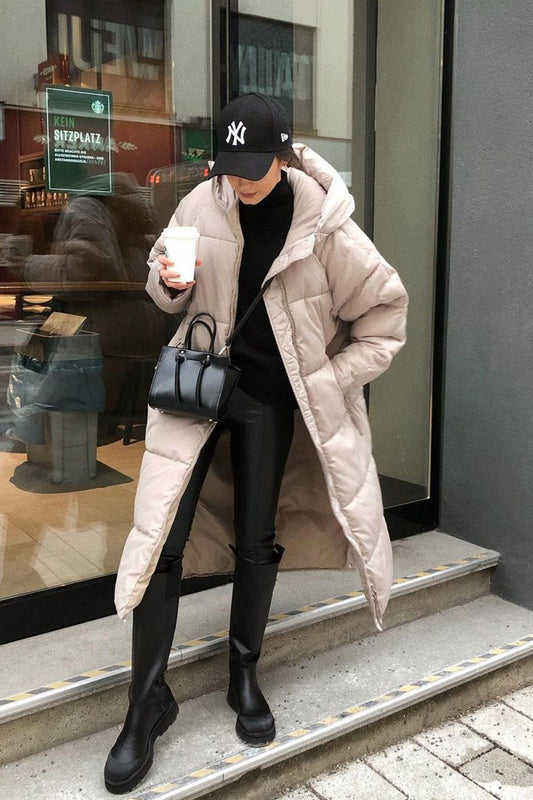 Khloe - Abrigo largo y acolchado para mujeres, caliente en invierno