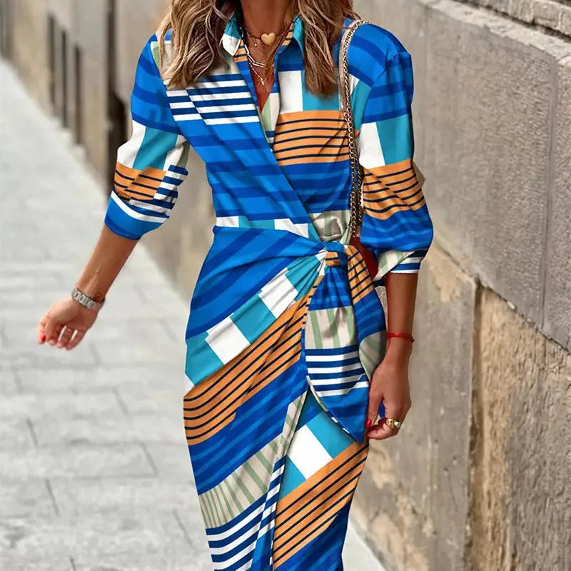 Mira – Vestido envolvente femenino con mangas 3/4
