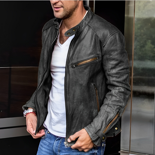 Dalton – Atractiva Chaqueta de Cuero para Todo el Año