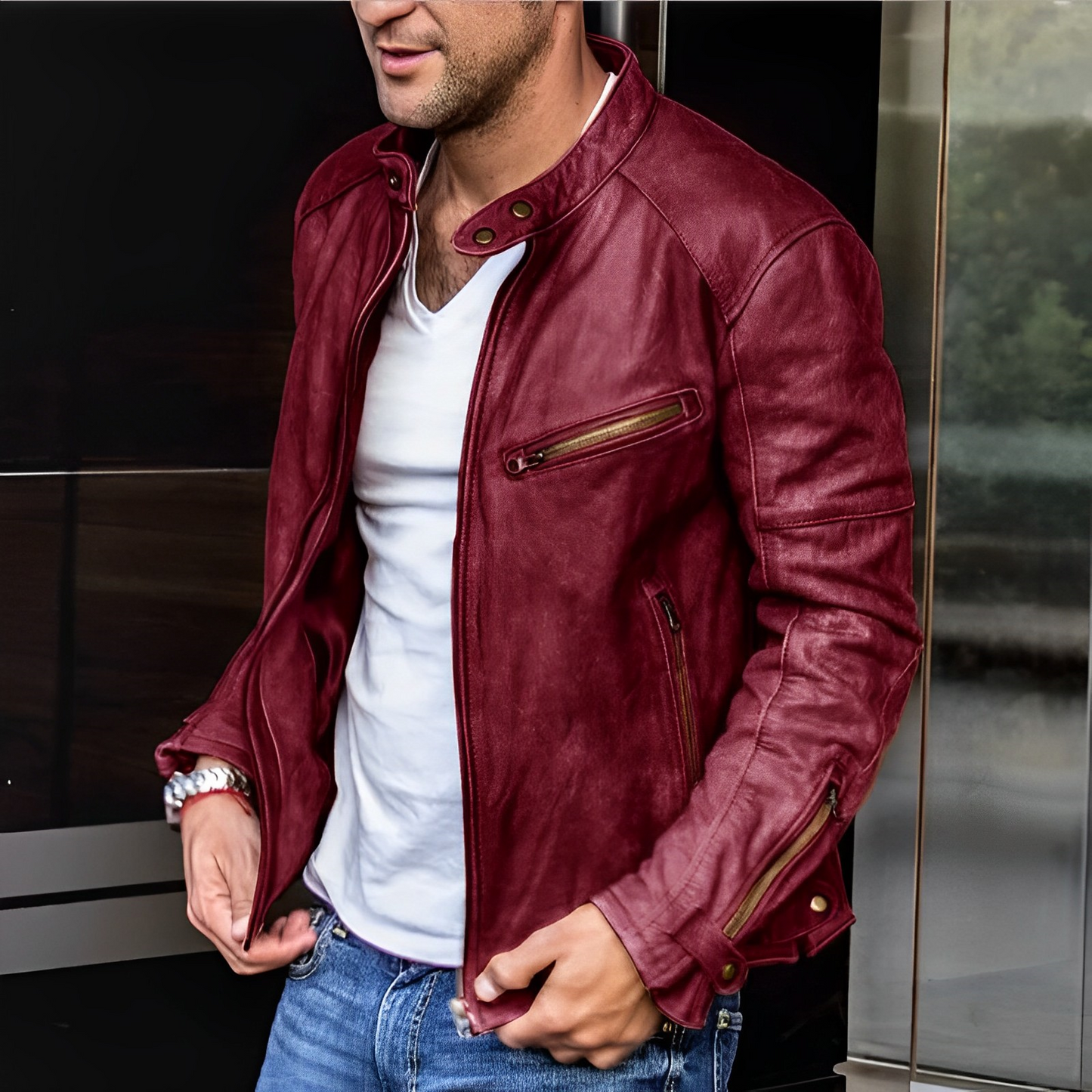 Dalton – Atractiva Chaqueta de Cuero para Todo el Año