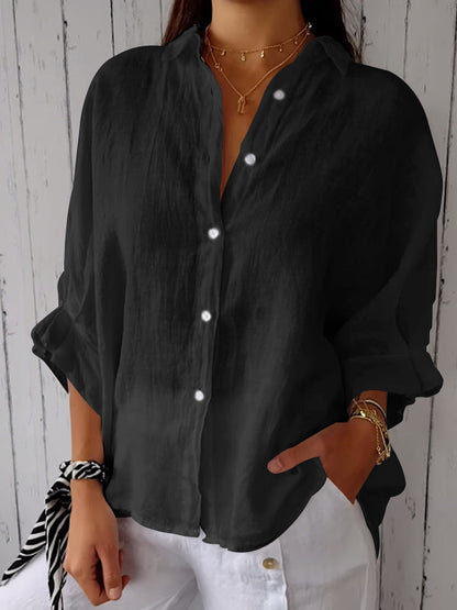 Reena – Camiseta casual de algodón-lino