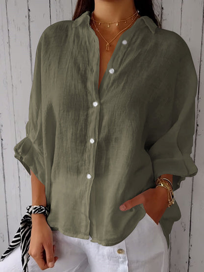 Reena – Camiseta casual de algodón-lino