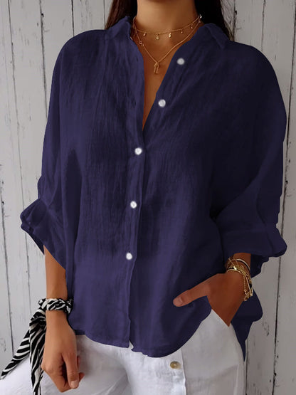 Reena – Camiseta casual de algodón-lino