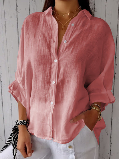 Reena – Camiseta casual de algodón-lino