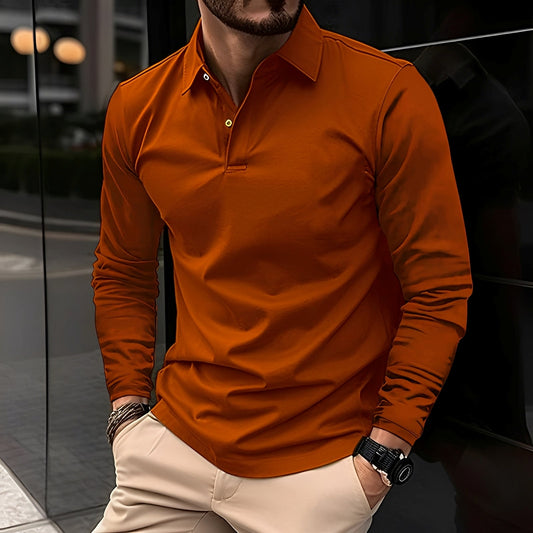 Dudley - Polo de manga larga con botones para hombres