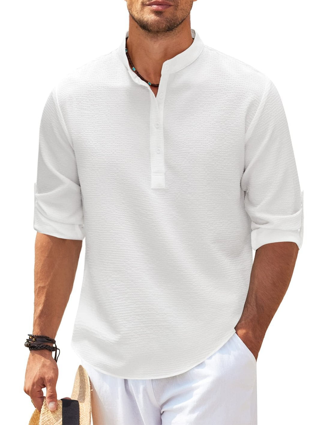 Cormac – Camisa de lino de manga larga para hombres