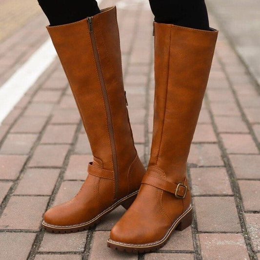 Marly - Botines Casuales con Hebilla de Adorno para Mujeres