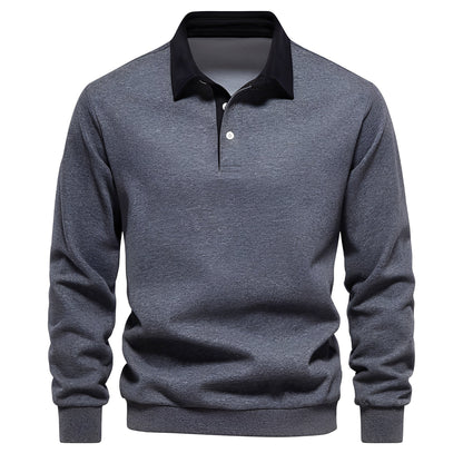 Shelton - Polo para Hombre de Manga Larga Casual