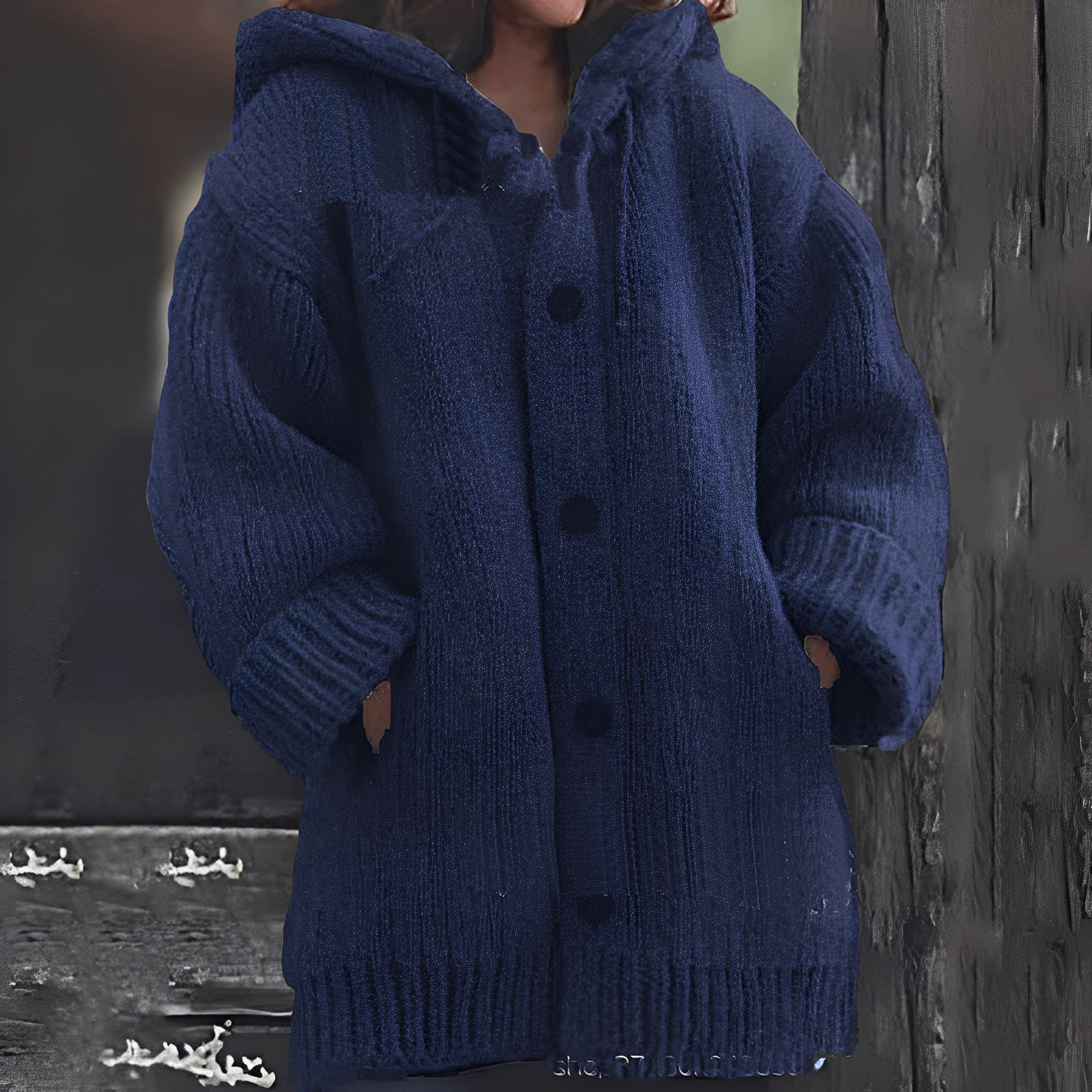 Jaqueline - Chaqueta de punto cálida con capucha para mujeres