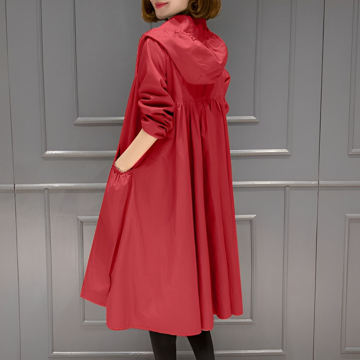 Margarette - Impermeable elegante con capucha para mujeres