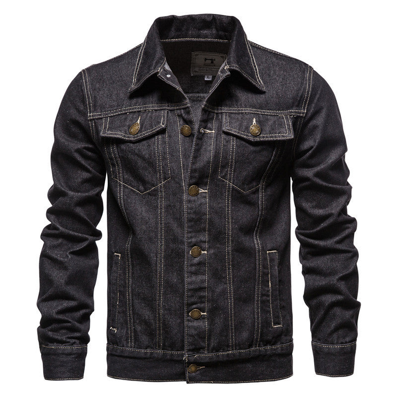Winton - Chaqueta de mezclilla clásica para hombres