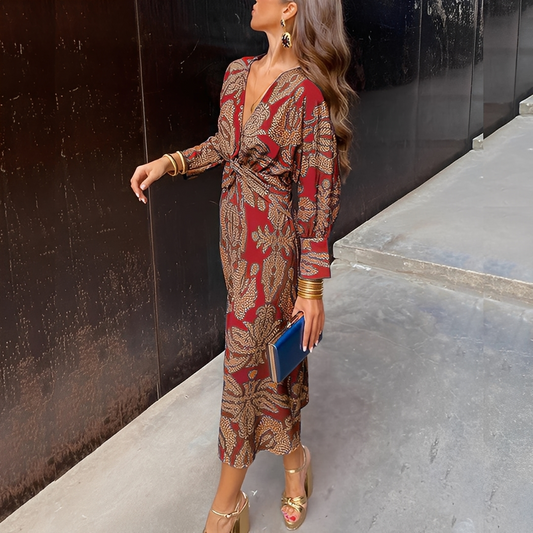 Louna - Vestido estilo elegante con escote en V para mujer