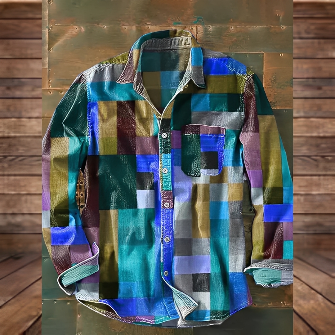 Gontran - Camisa de vestir con bolsillo práctico para hombre