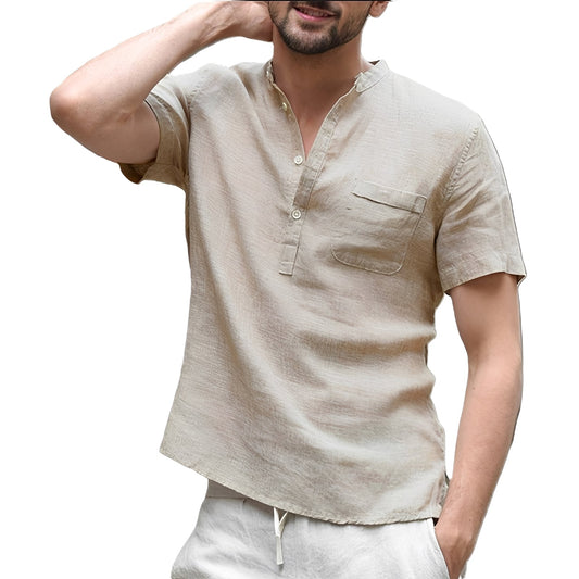 Alton - Camisa corta de lino para hombres