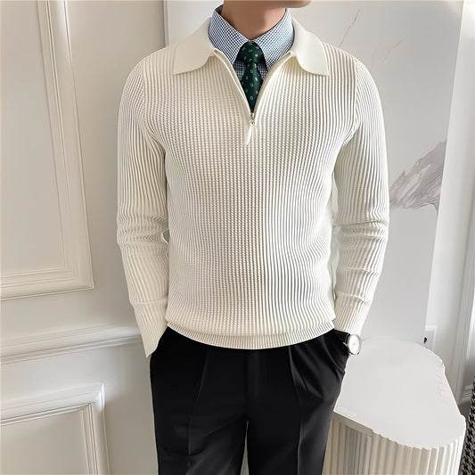 Justin - Elegante suéter de tejido con cremallera para hombres