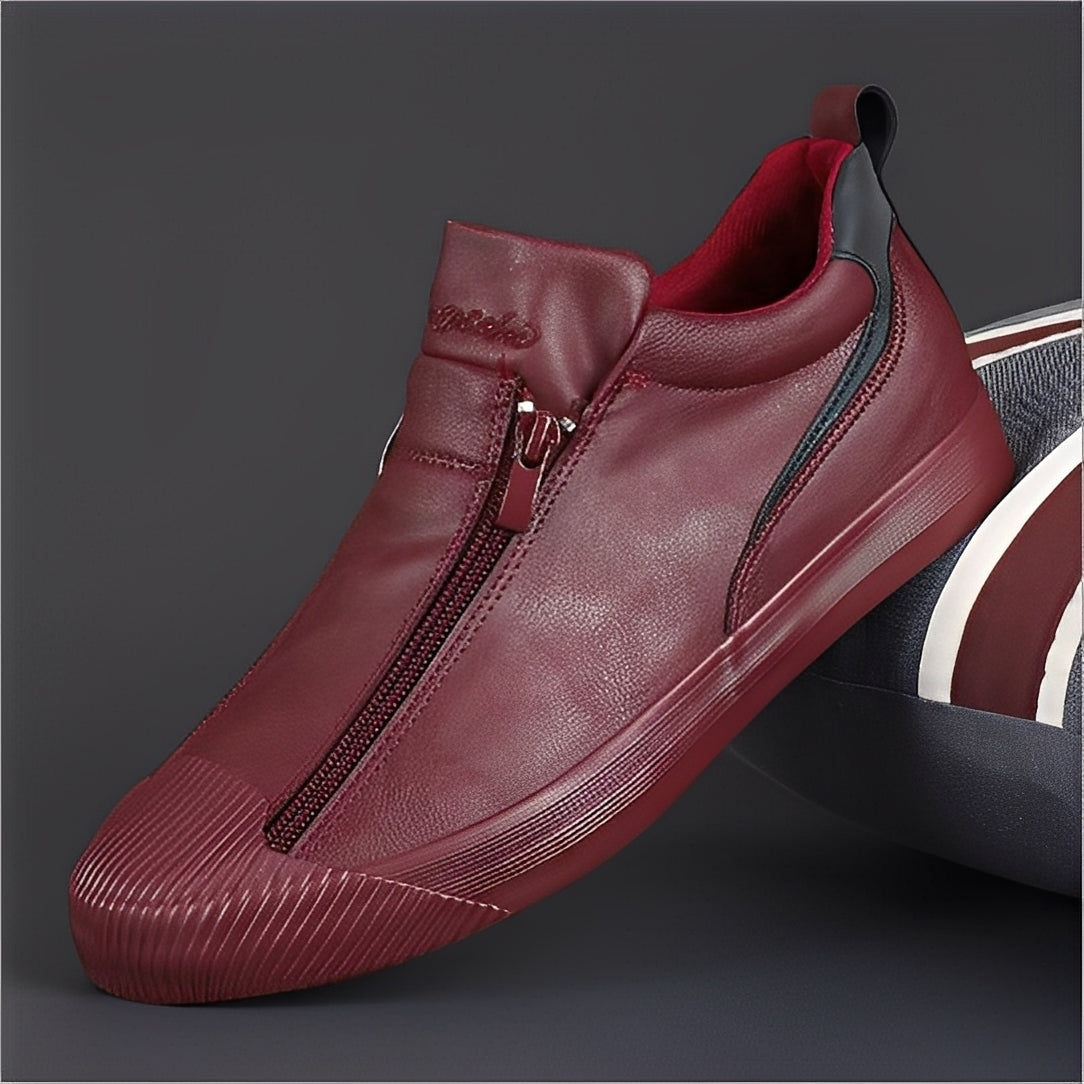 Marcus - Hombres: Zapatos de piel con doble cremallera