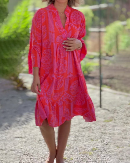 Mia – Vestido boho con diseño geométrico