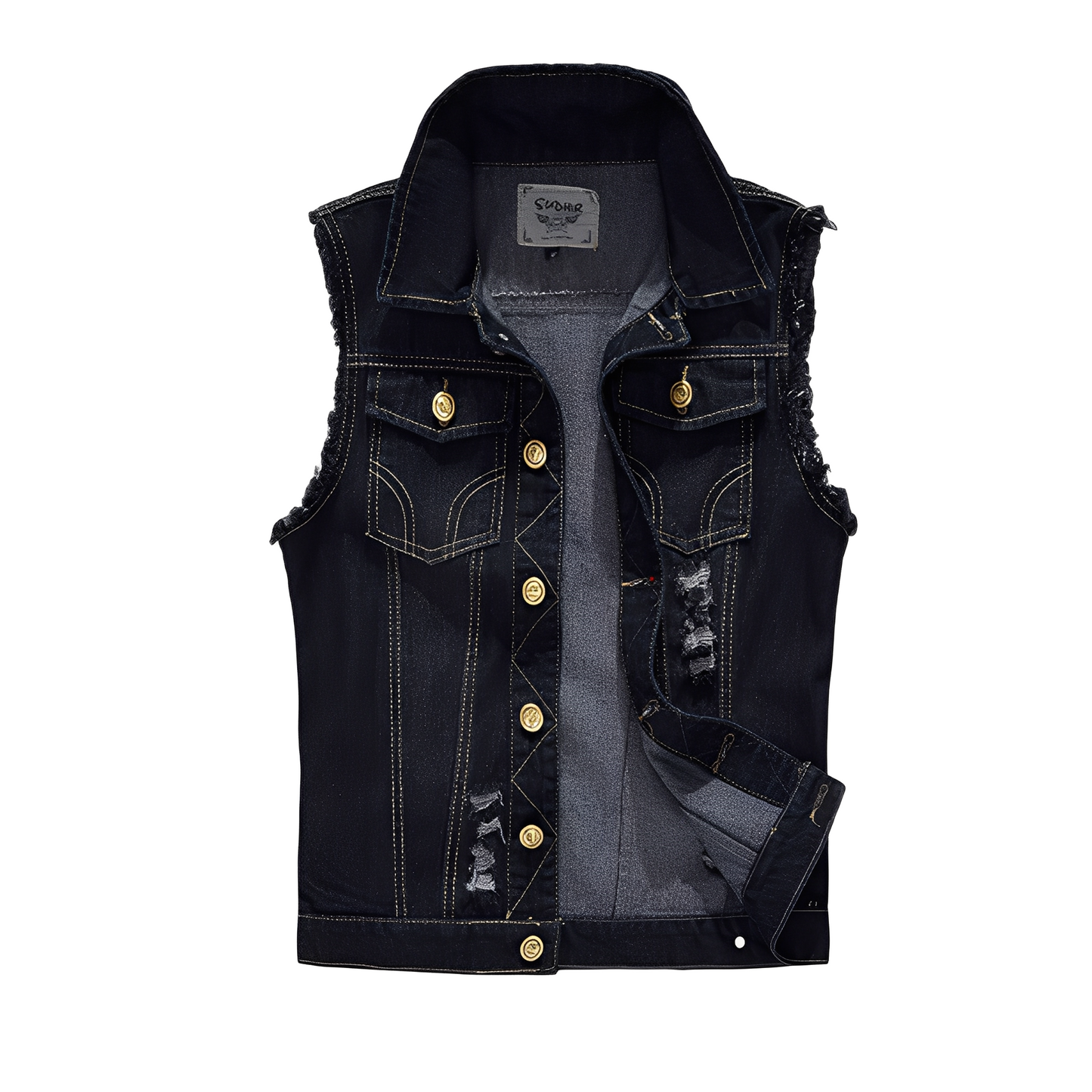 Morley - Chaleco de mezclilla clásico con bolsillos para hombres