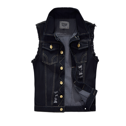 Morley - Chaleco de mezclilla clásico con bolsillos para hombres