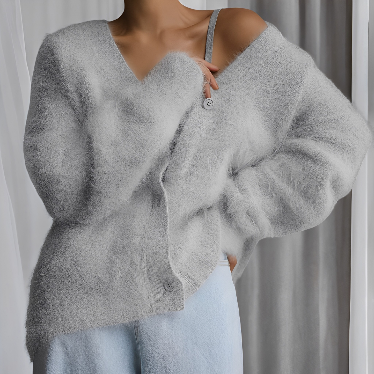 Emberly - Suéter de cachemira suelto y casual para mujeres