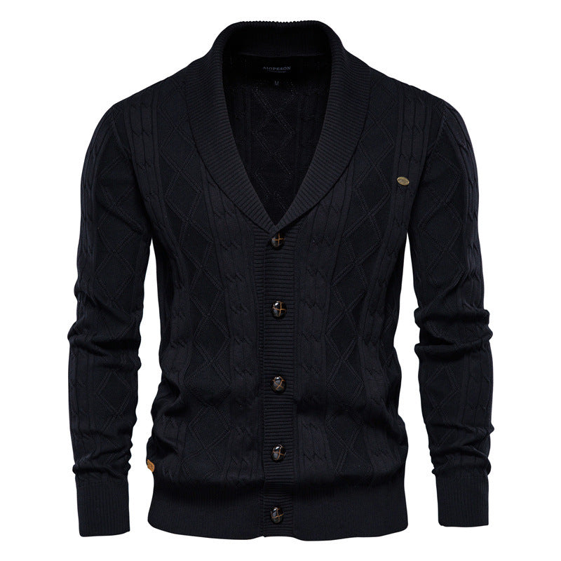 Jamison - Chaqueta moderna de tejido con cuello chal para hombre