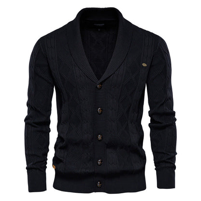Jamison - Chaqueta moderna de tejido con cuello chal para hombre