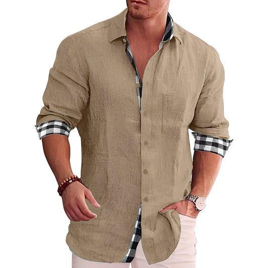 Ronald - Camisa de Cuadros para Hombre, Estilo Casual