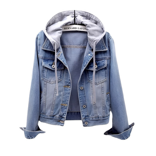 Karolyn - Linda chaqueta de mezclilla con capucha para mujeres