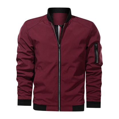 Rufus - Chaqueta bomber casual con cremallera para hombres