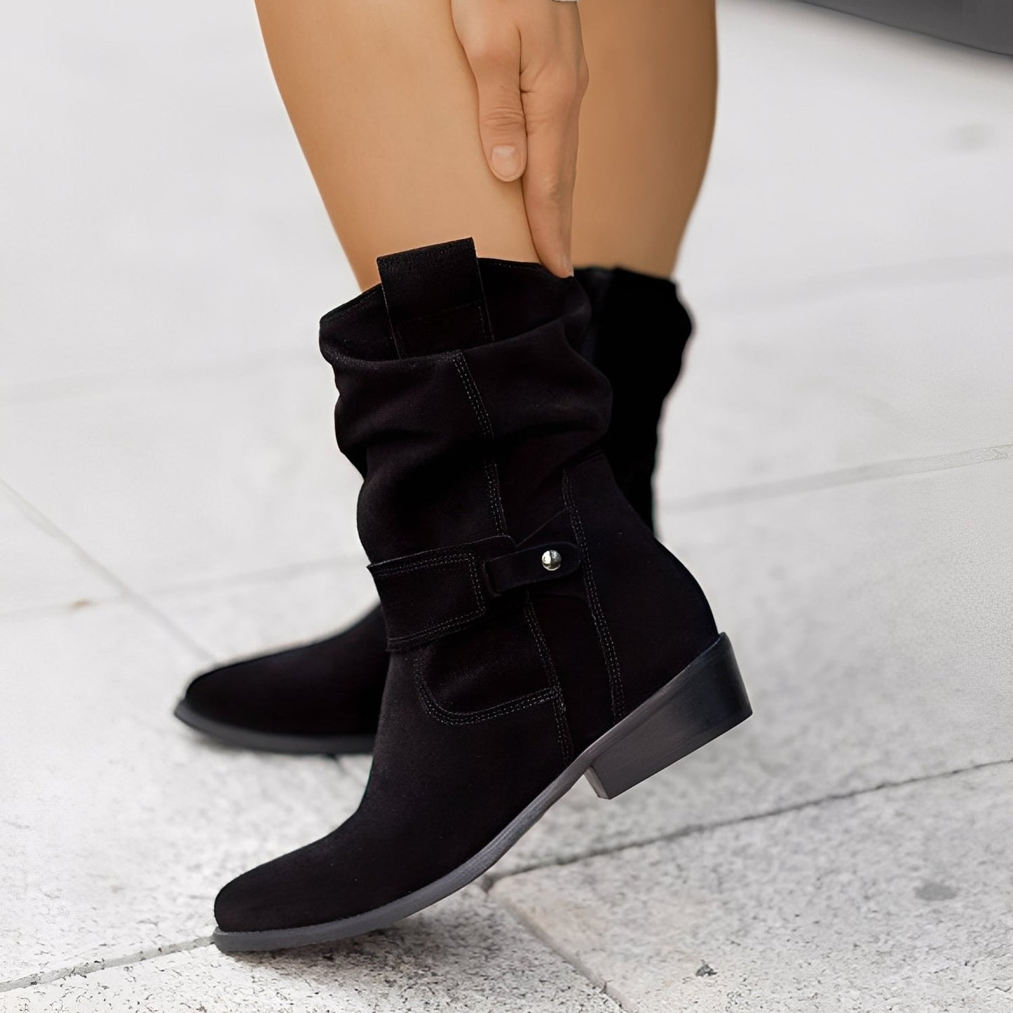 Celestine - Botines elegantes con punta redonda para mujer