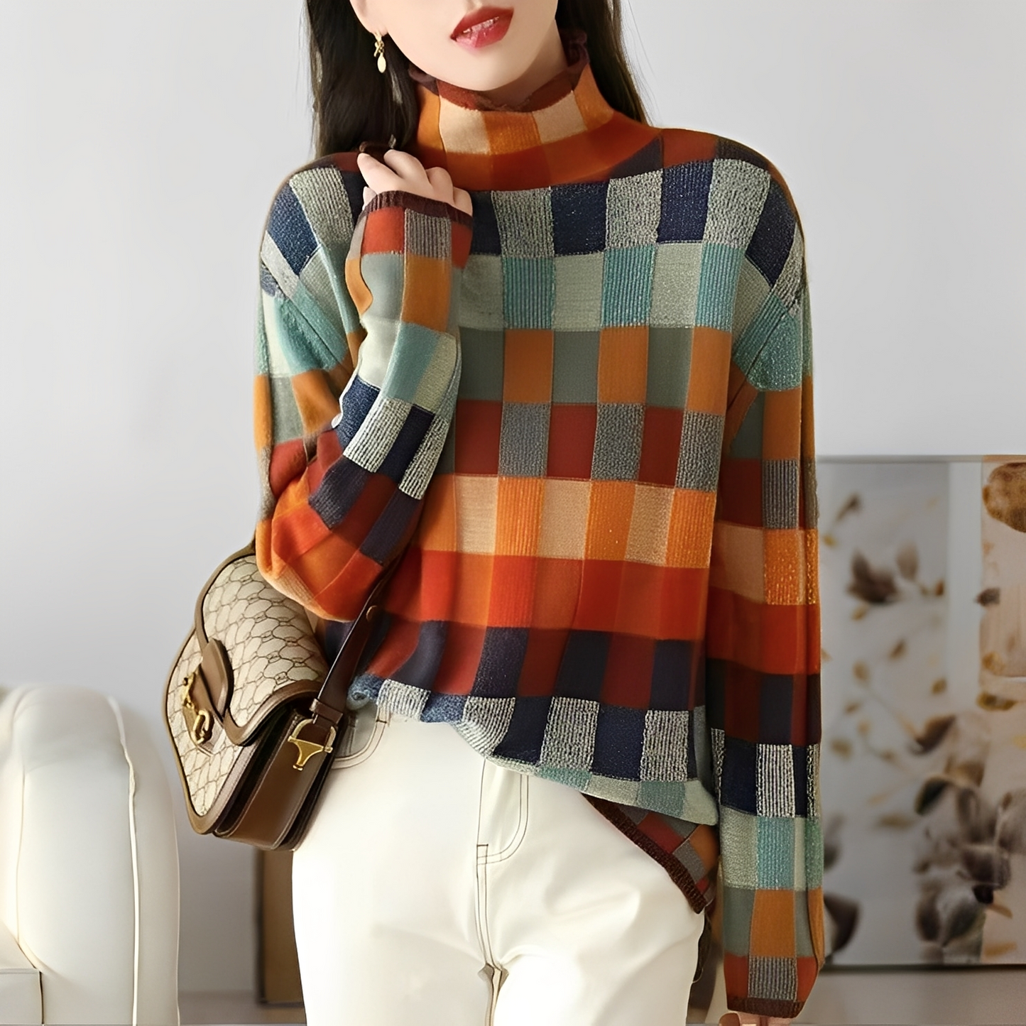 Jacklyn - Suéter de cachemira colorido y casual para mujeres