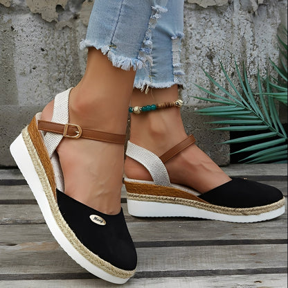 Elinor - Sandalias de cuña casuales de cáñamo para mujeres