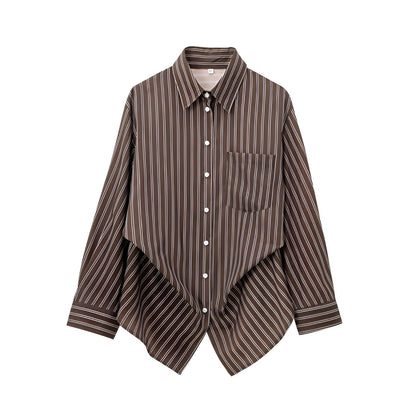 Frederica - Blusa a rayas con mangas largas casual para mujer