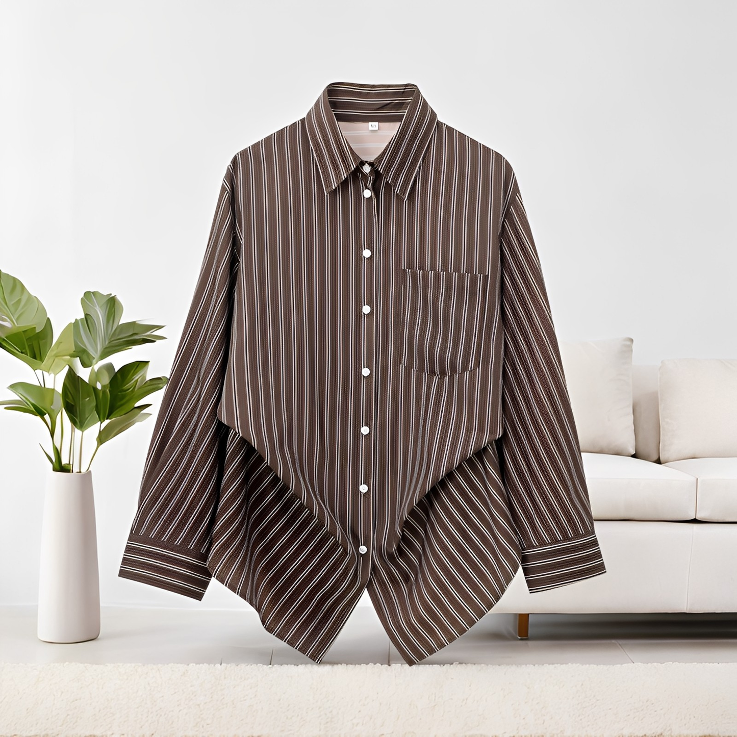 Frederica - Blusa a rayas con mangas largas casual para mujer